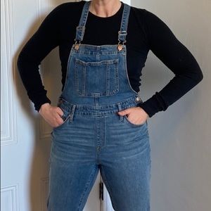 Cute light wash overalls with stretch